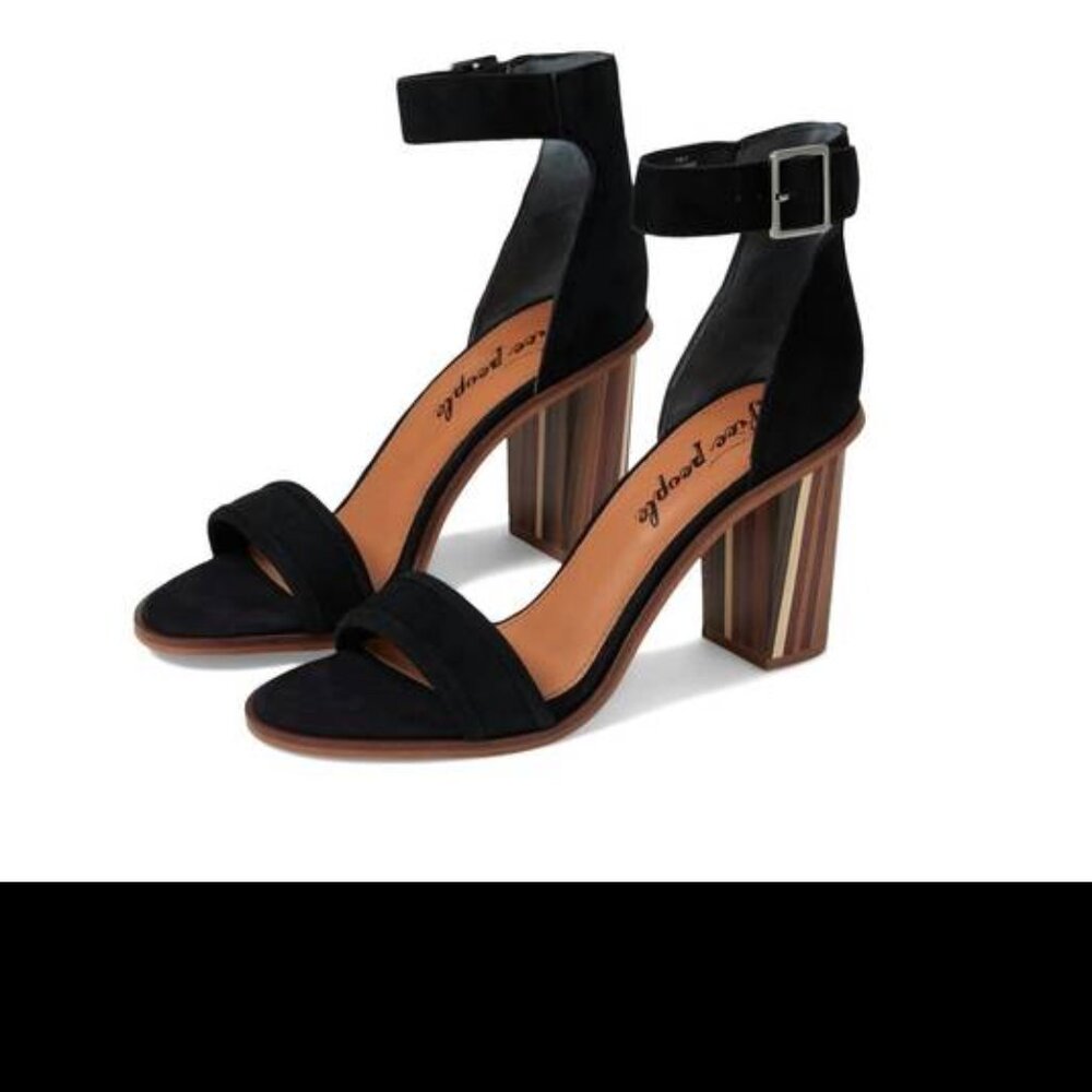 BRAND NEW FREE PEOPLE SERENITY HEEL IN BLACK SUEDE 37.5 / 7.5